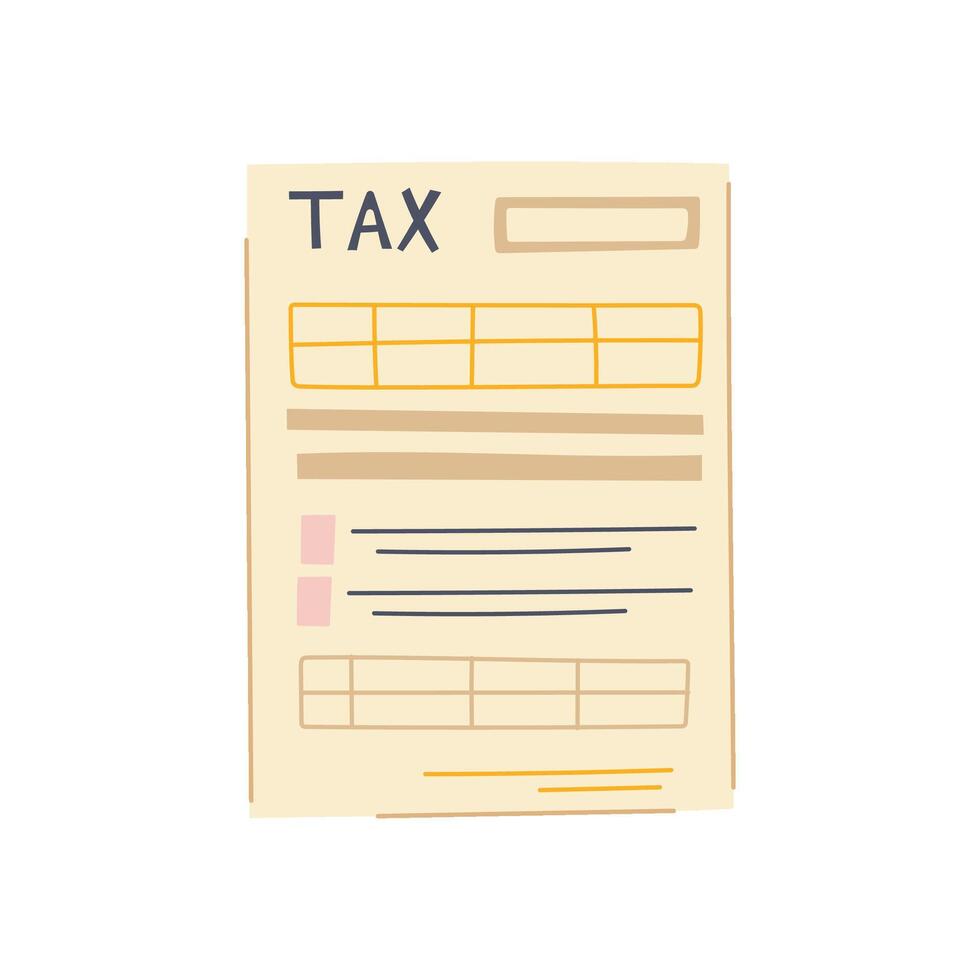 finance tax form cartoon vector illustration