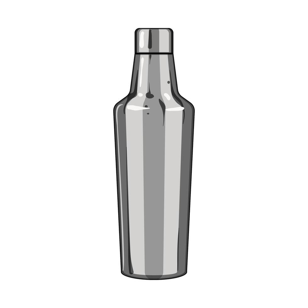 blank stainless bottle cartoon vector illustration