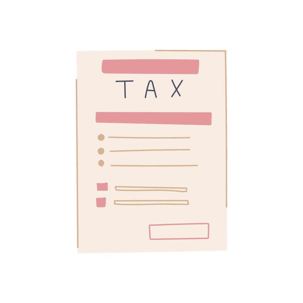 bill tax form cartoon vector illustration