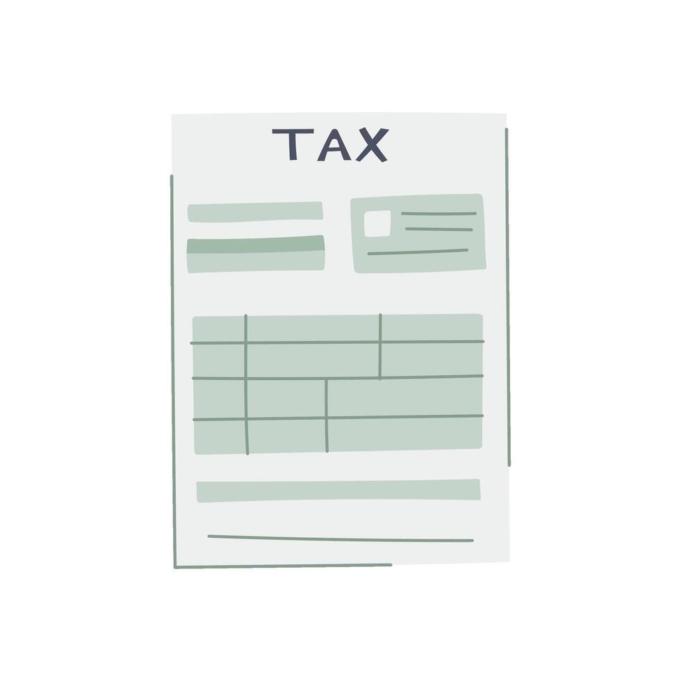 calculator tax form cartoon vector illustration