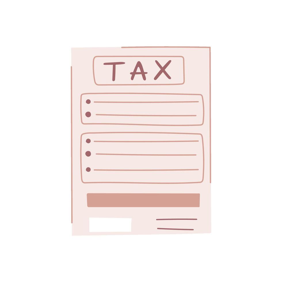 account tax form cartoon vector illustration
