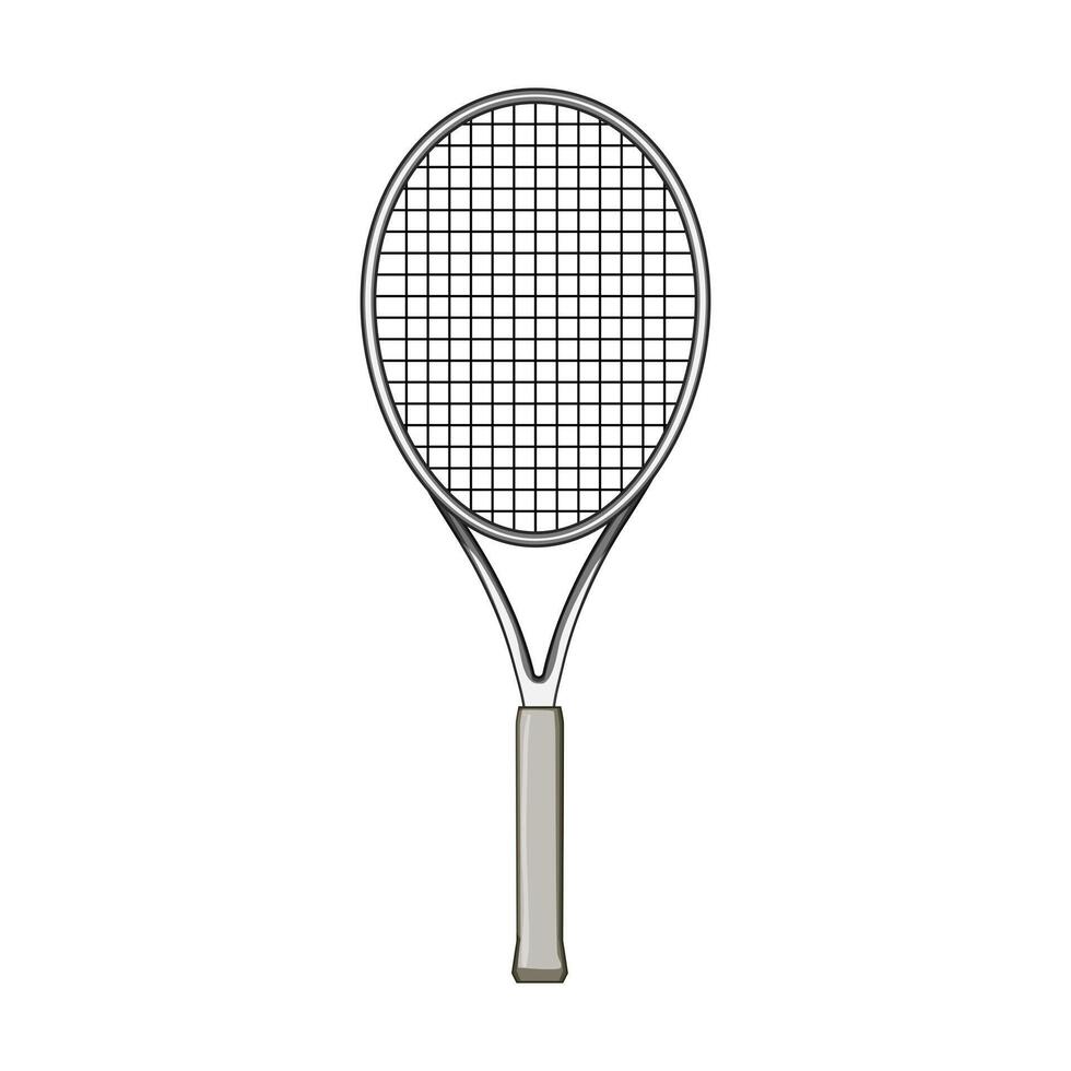 outline tennis racket cartoon vector illustration