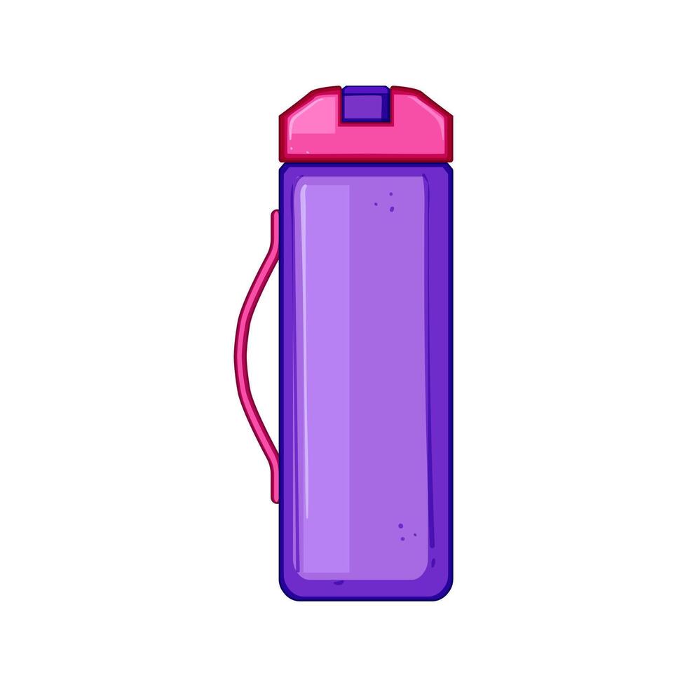 steel thermos bottle cartoon vector illustration