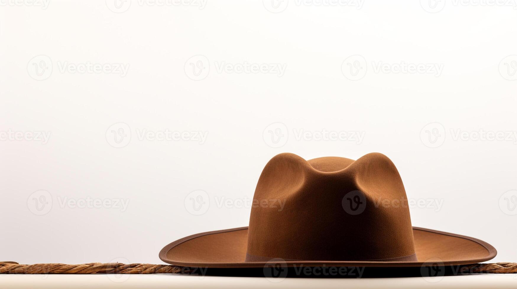 AI generated Photo of Brown Boater Hat isolated on white background. AI Generated