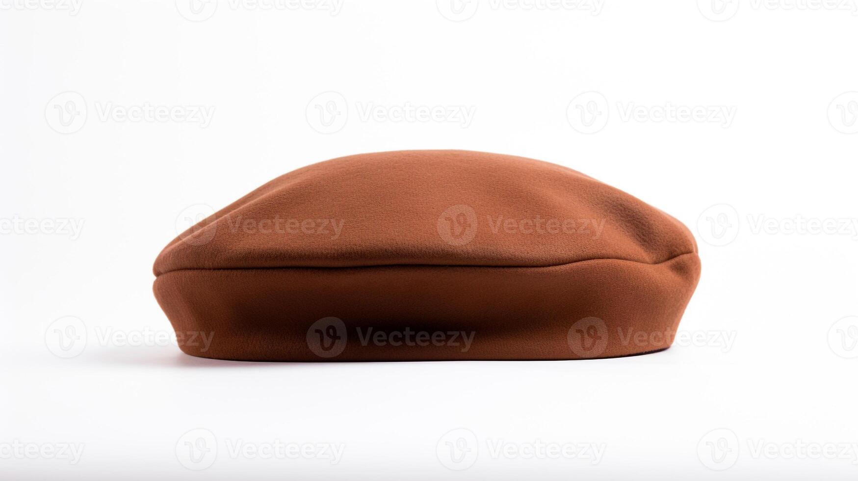 AI generated Photo of Brown Beret Hat isolated on white background. AI Generated