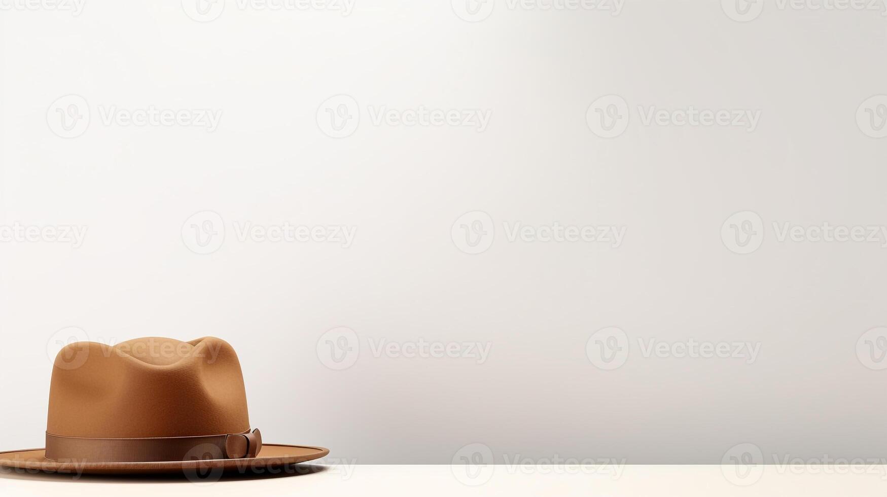 AI generated Photo of Brown Boater Hat isolated on white background. AI Generated