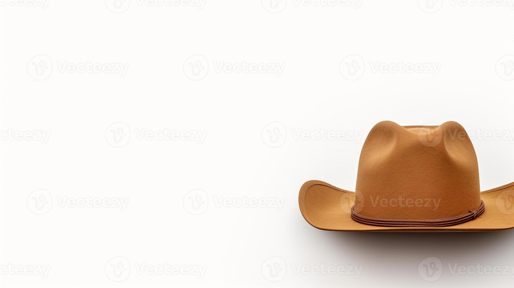 AI generated Photo of Brown Cowboy Hat isolated on white background. AI Generated