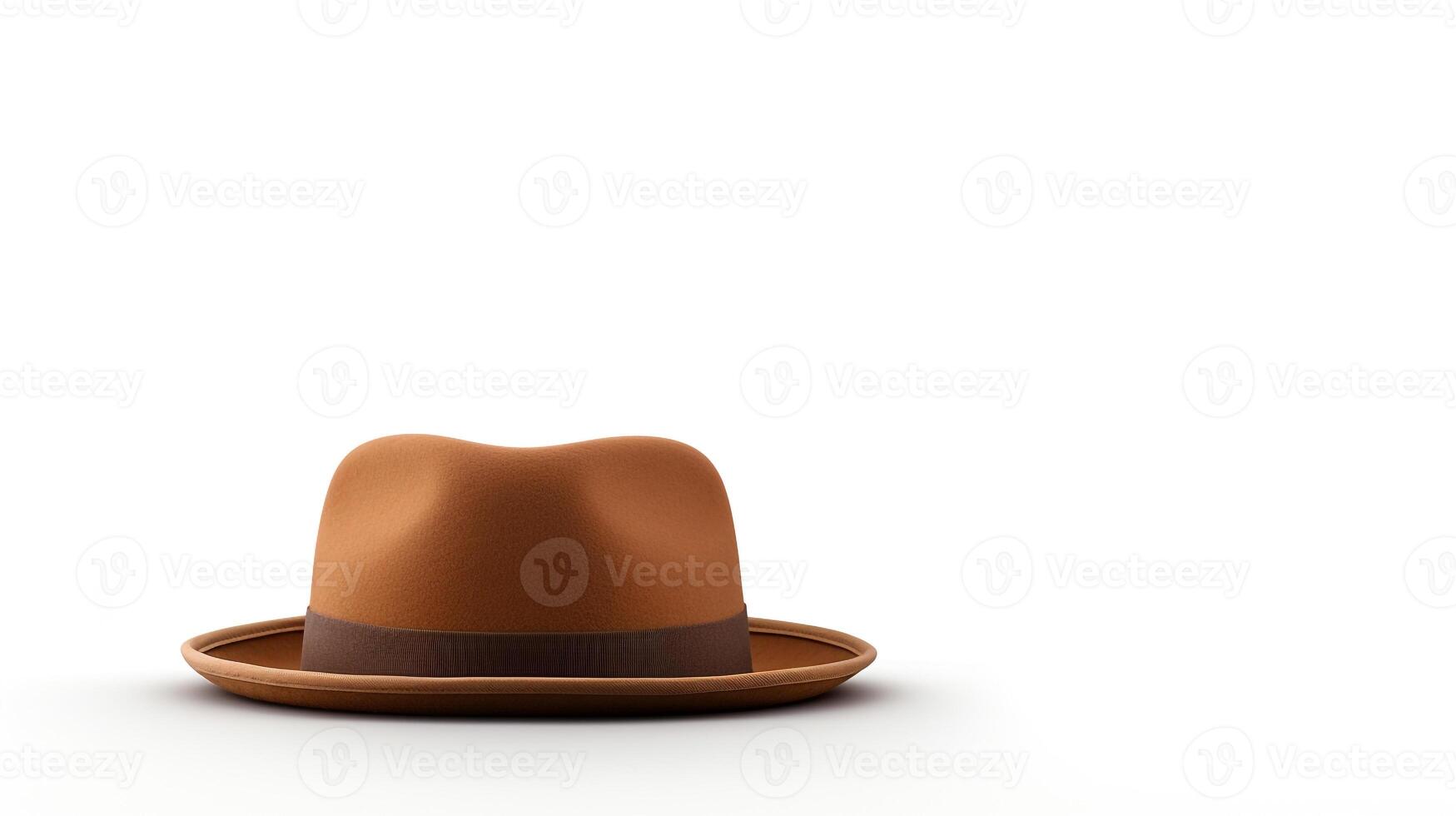 AI generated Photo of Brown Bowler Hat isolated on white background. AI Generated