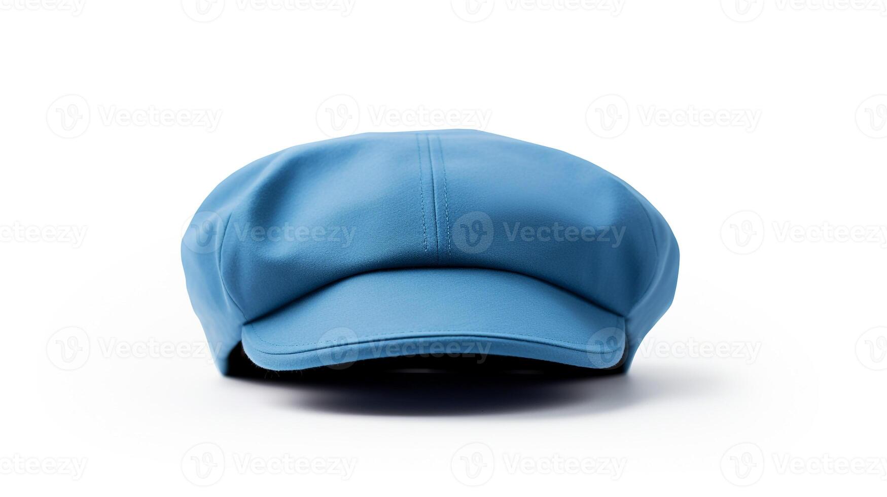 AI generated Photo of Blue Newsboy Cap isolated on white background. AI Generated