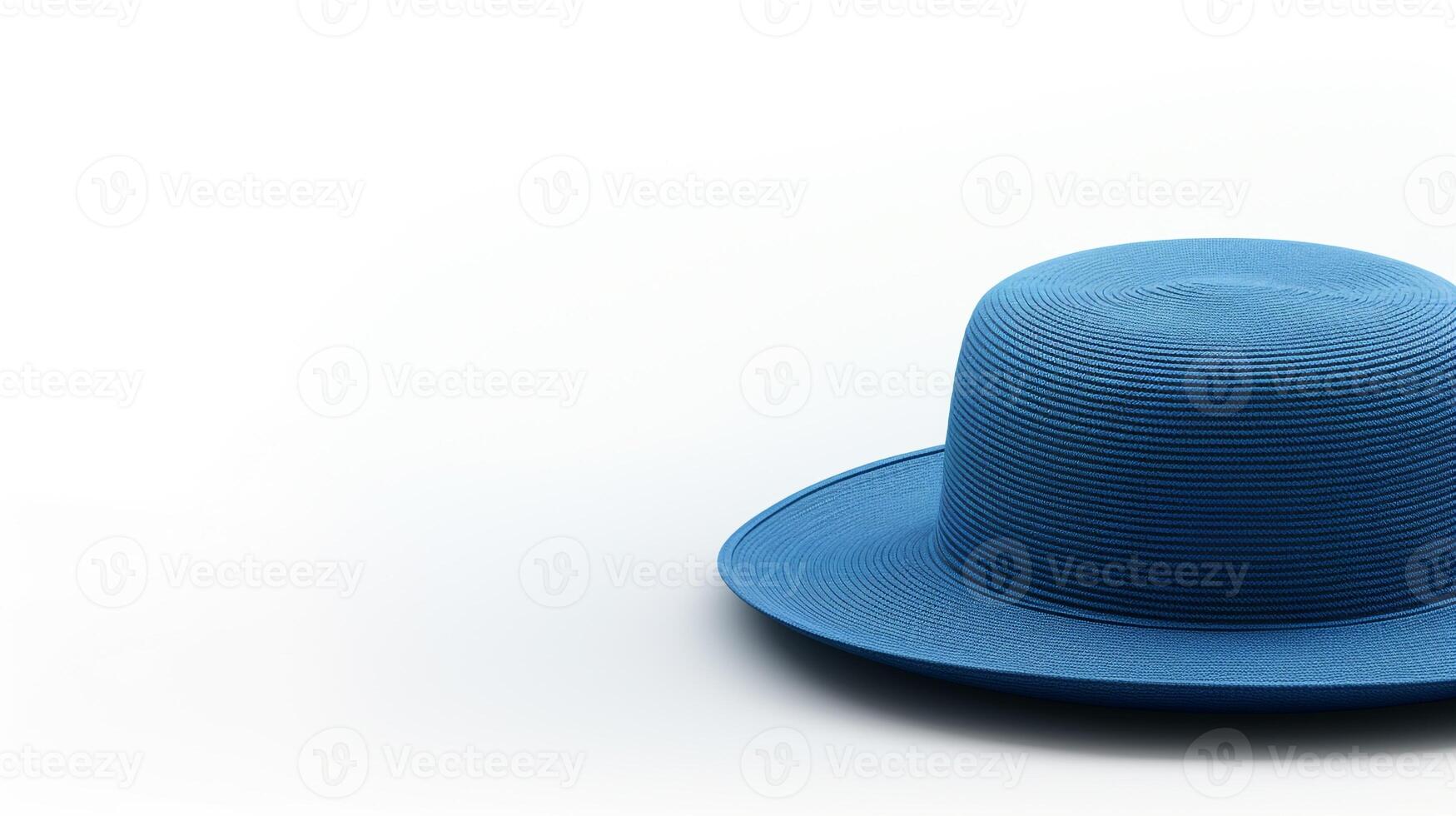 AI generated Photo of Blue Straw hat isolated on white background. AI Generated