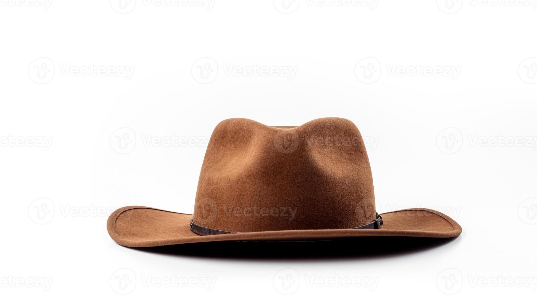 AI generated Photo of Brown Cowboy Hat isolated on white background. AI Generated