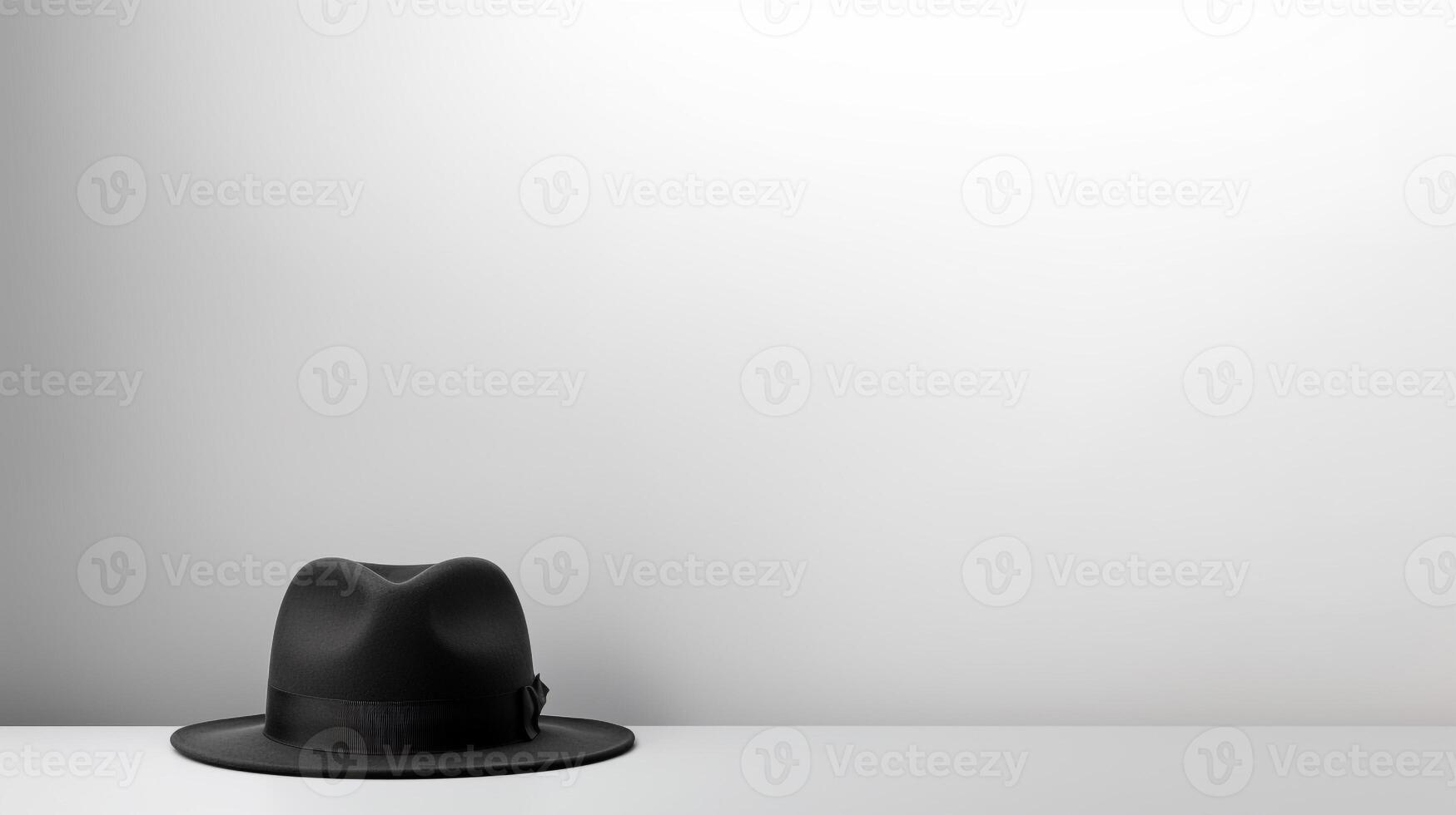 AI generated Photo of Black Fedora Hat isolated on white background. AI Generated