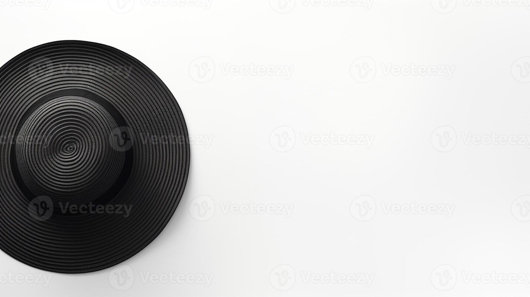 AI generated Photo of Black Sun hat isolated on white background. AI Generated