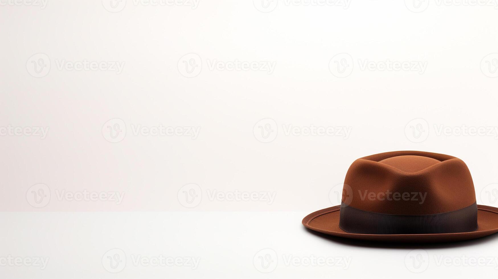 AI generated Photo of Brown Bowler Hat isolated on white background. AI Generated