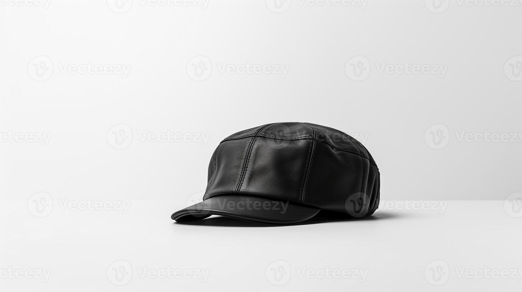AI generated Photo of Black Newsboy Cap isolated on white background. AI Generated