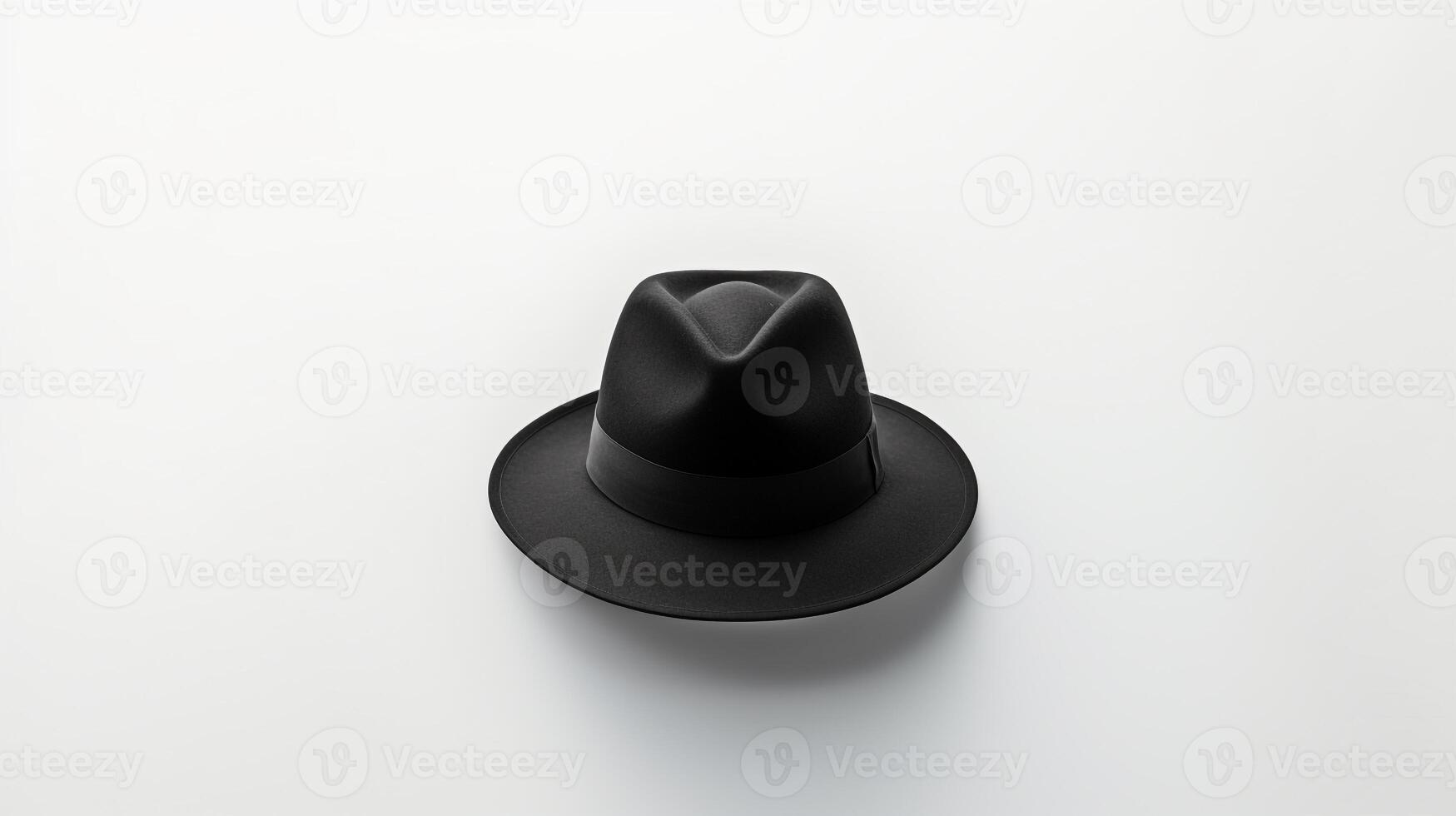 AI generated Photo of Black Fedora Hat isolated on white background. AI Generated