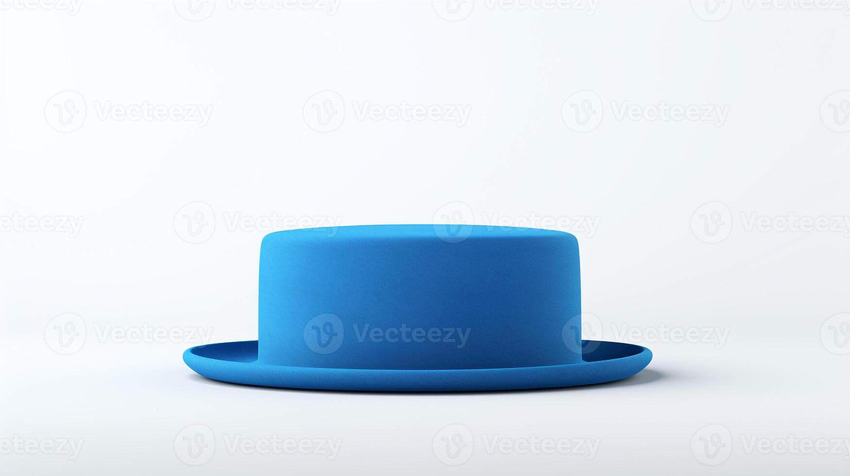 AI generated Photo of Blue Pork Pie Hat isolated on white background. AI Generated