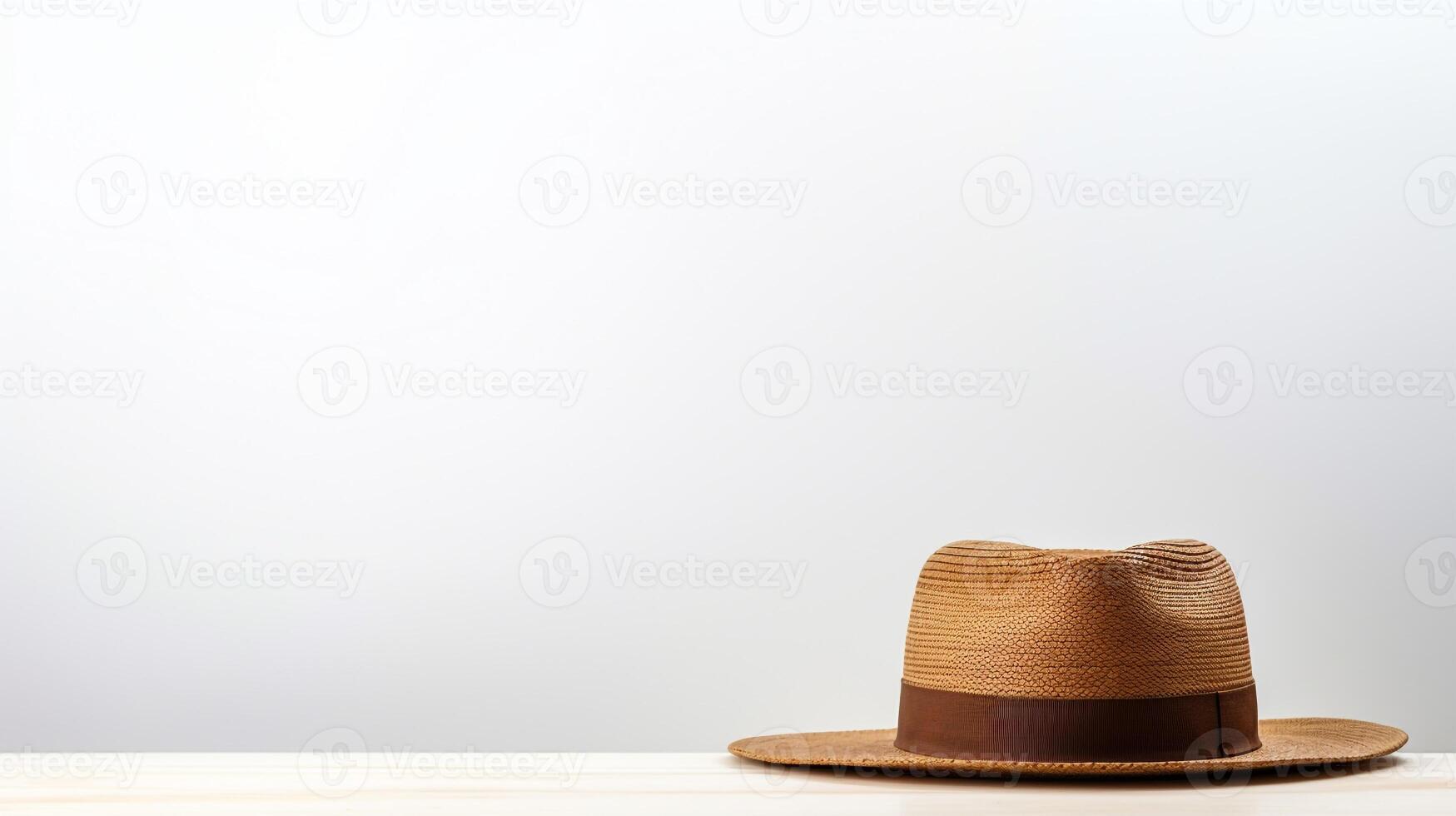 AI generated Photo of Brown Boater Hat isolated on white background. AI Generated