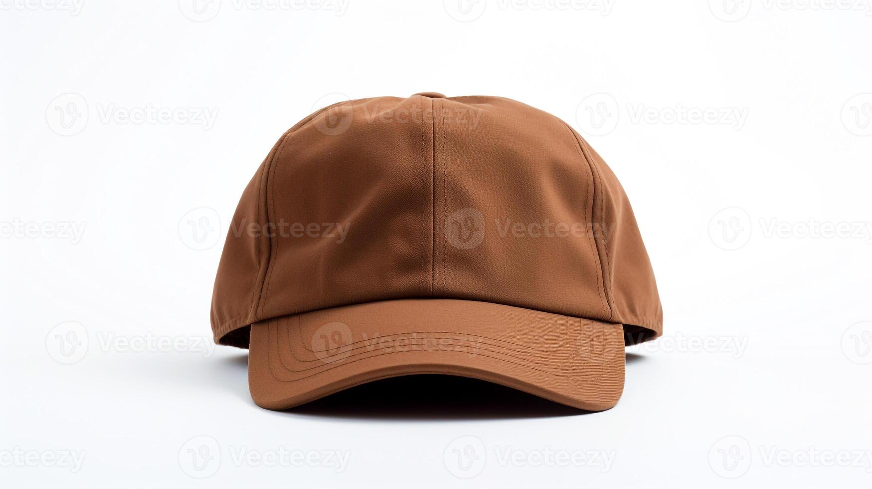 AI generated Photo of Brown Military Cap isolated on white background. AI Generated