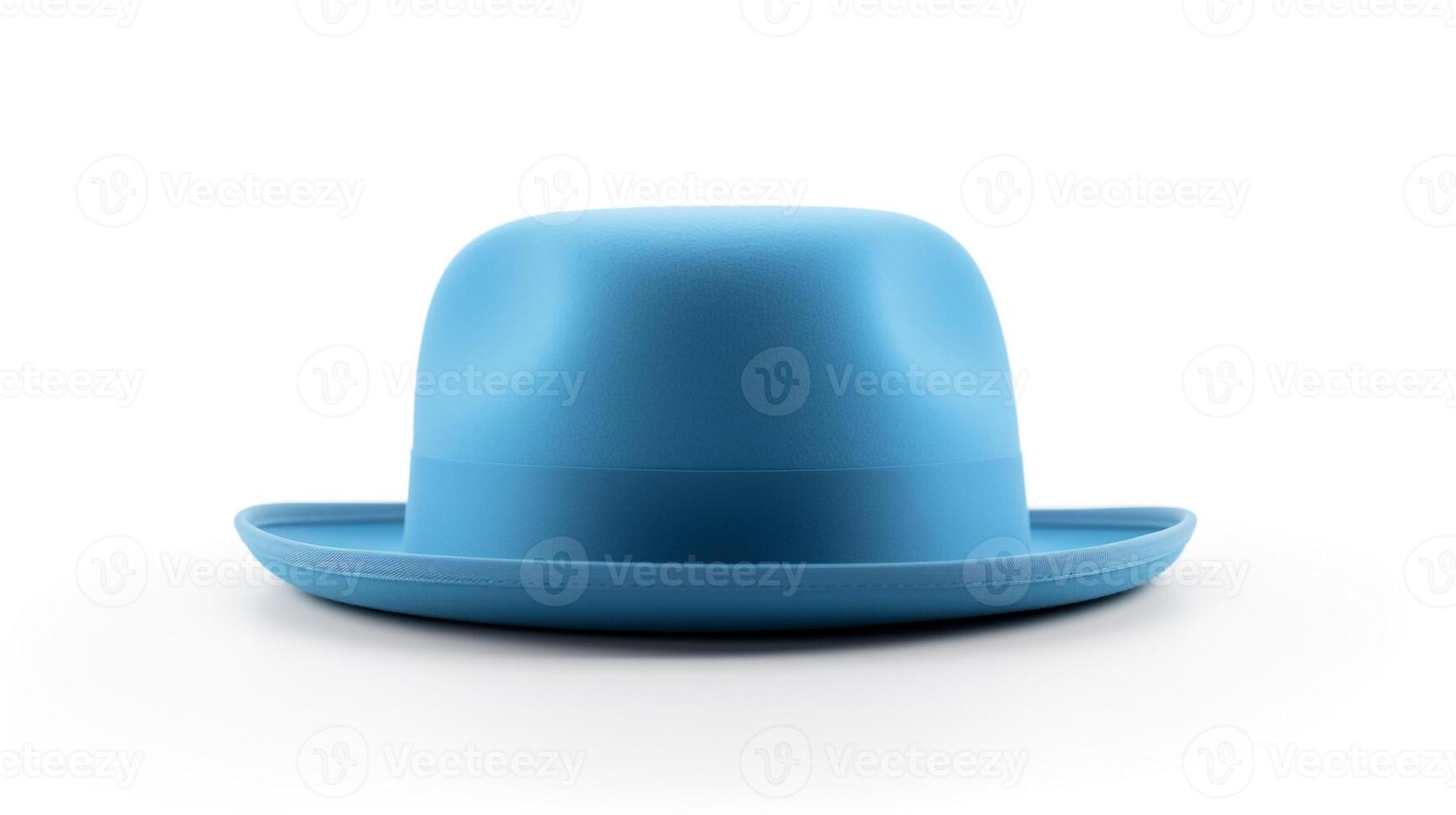 AI generated Photo of Blue Bowler Hat isolated on white background. AI Generated