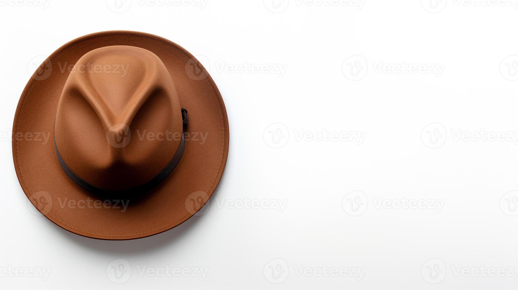 AI generated Photo of Brown Fedora Hat isolated on white background. AI Generated