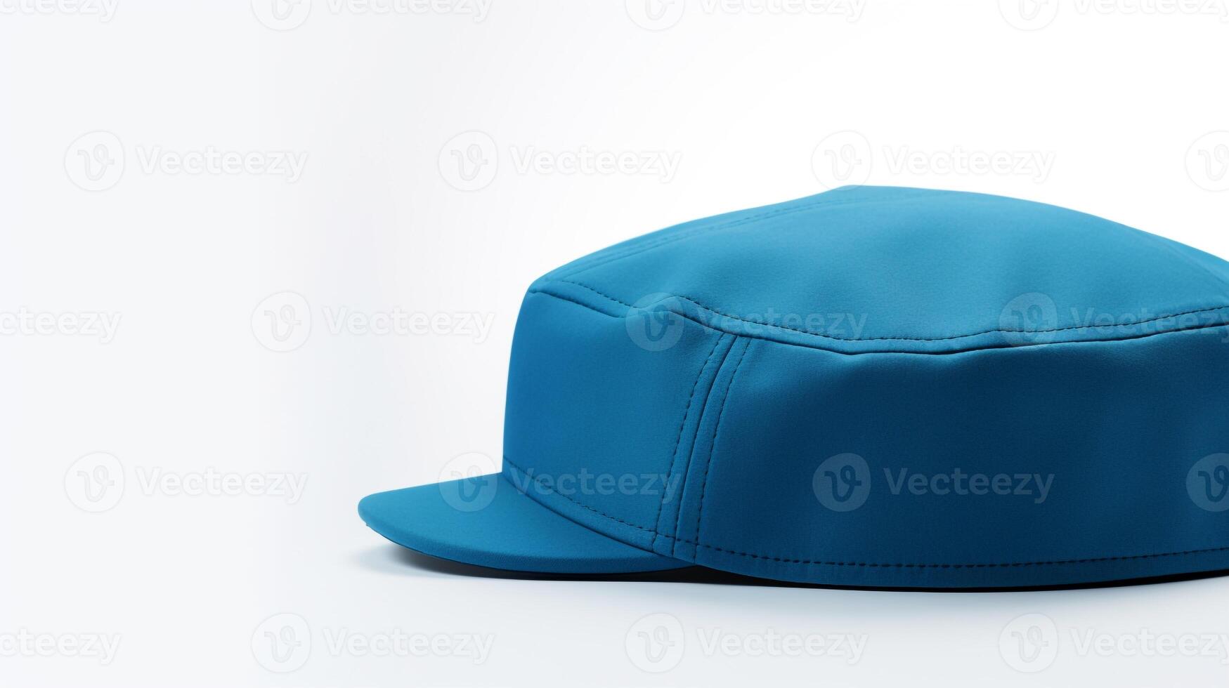 ai generado foto de azul plano gorra aislado en blanco antecedentes. ai generado