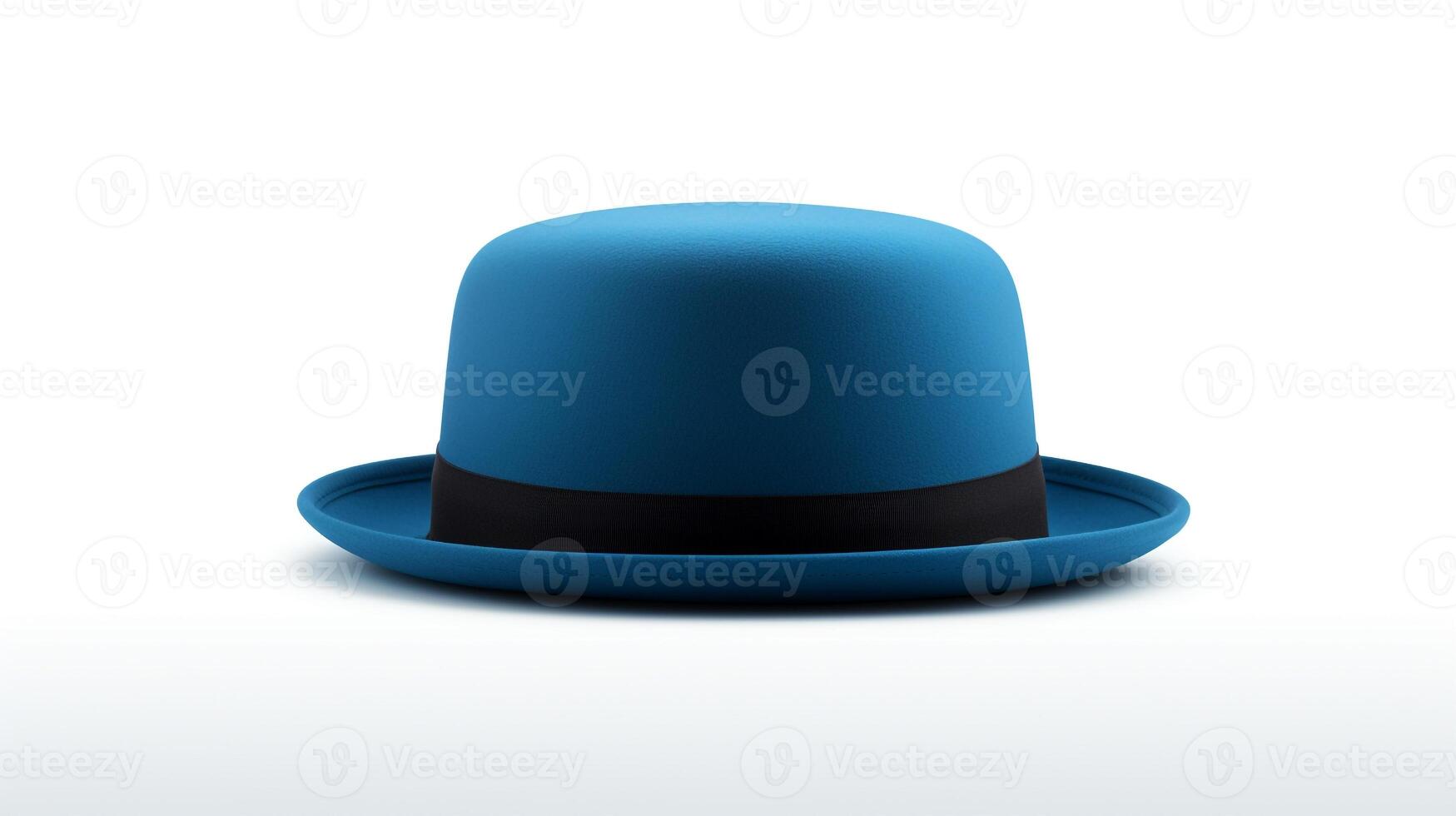 AI generated Photo of Blue Bowler Hat isolated on white background. AI Generated