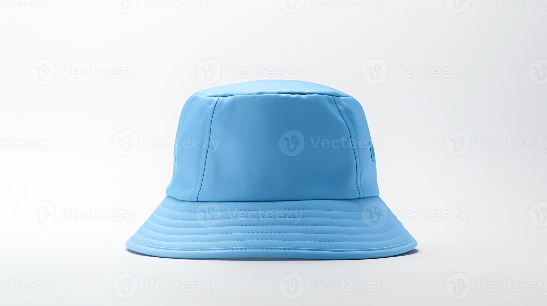 AI generated Photo of Blue Bucket Hat isolated on white background. AI Generated