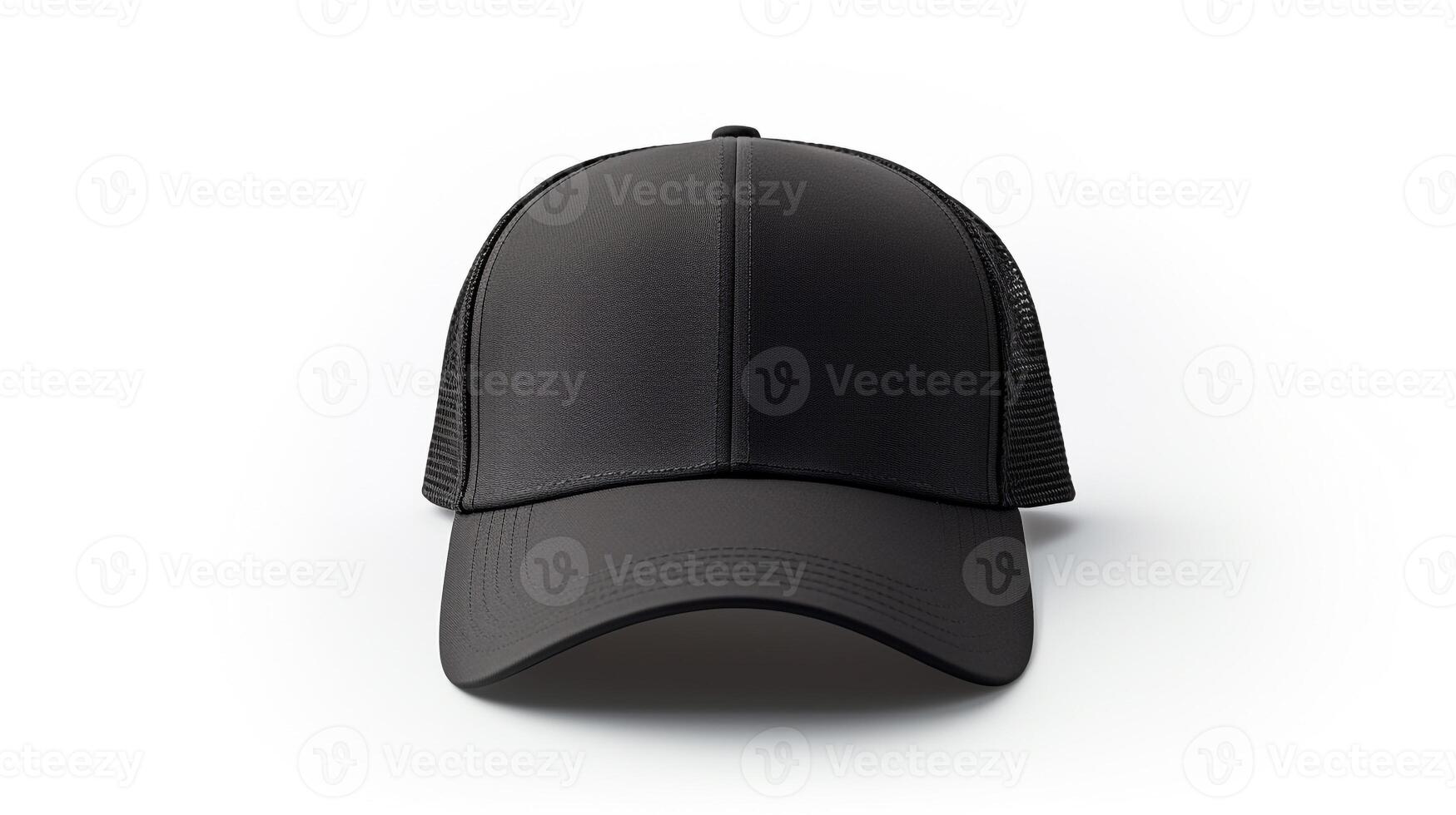 AI generated Photo of Black Trucker Cap isolated on white background. AI Generated