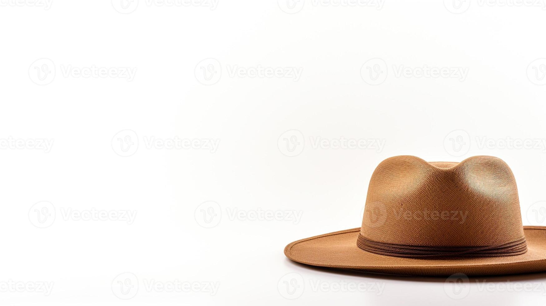 AI generated Photo of Brown Straw hat isolated on white background. AI Generated