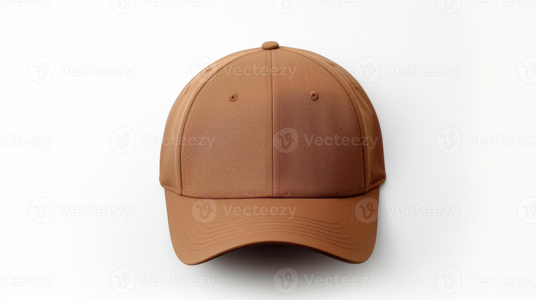 AI generated Photo of Brown Fitted Cap isolated on white background. AI Generated