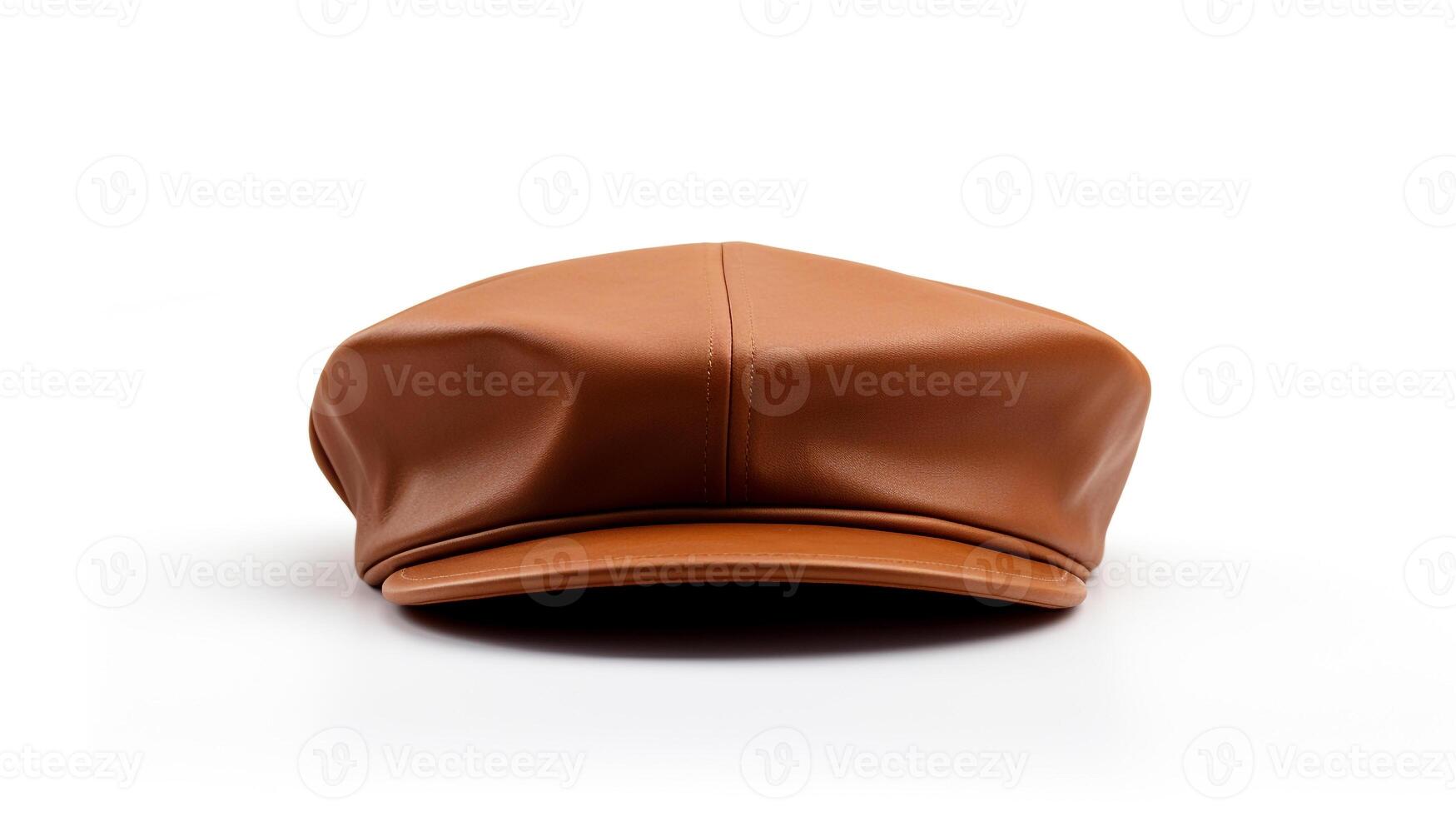 AI generated Photo of Brown Military Cap isolated on white background. AI Generated