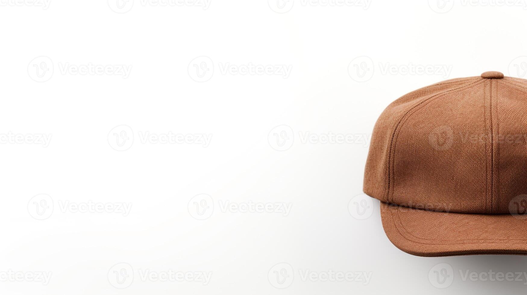 AI generated Photo of Brown Newsboy Cap isolated on white background. AI Generated