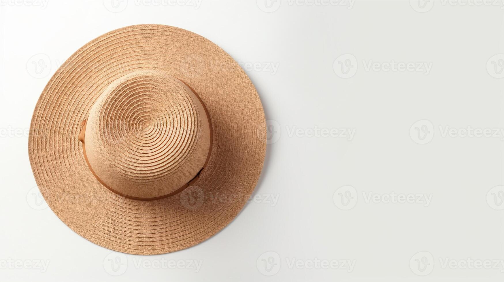 AI generated Photo of Brown Sun hat isolated on white background. AI Generated