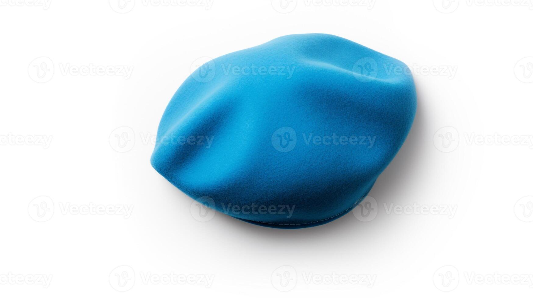 AI generated Photo of Blue Beret Hat isolated on white background. AI Generated