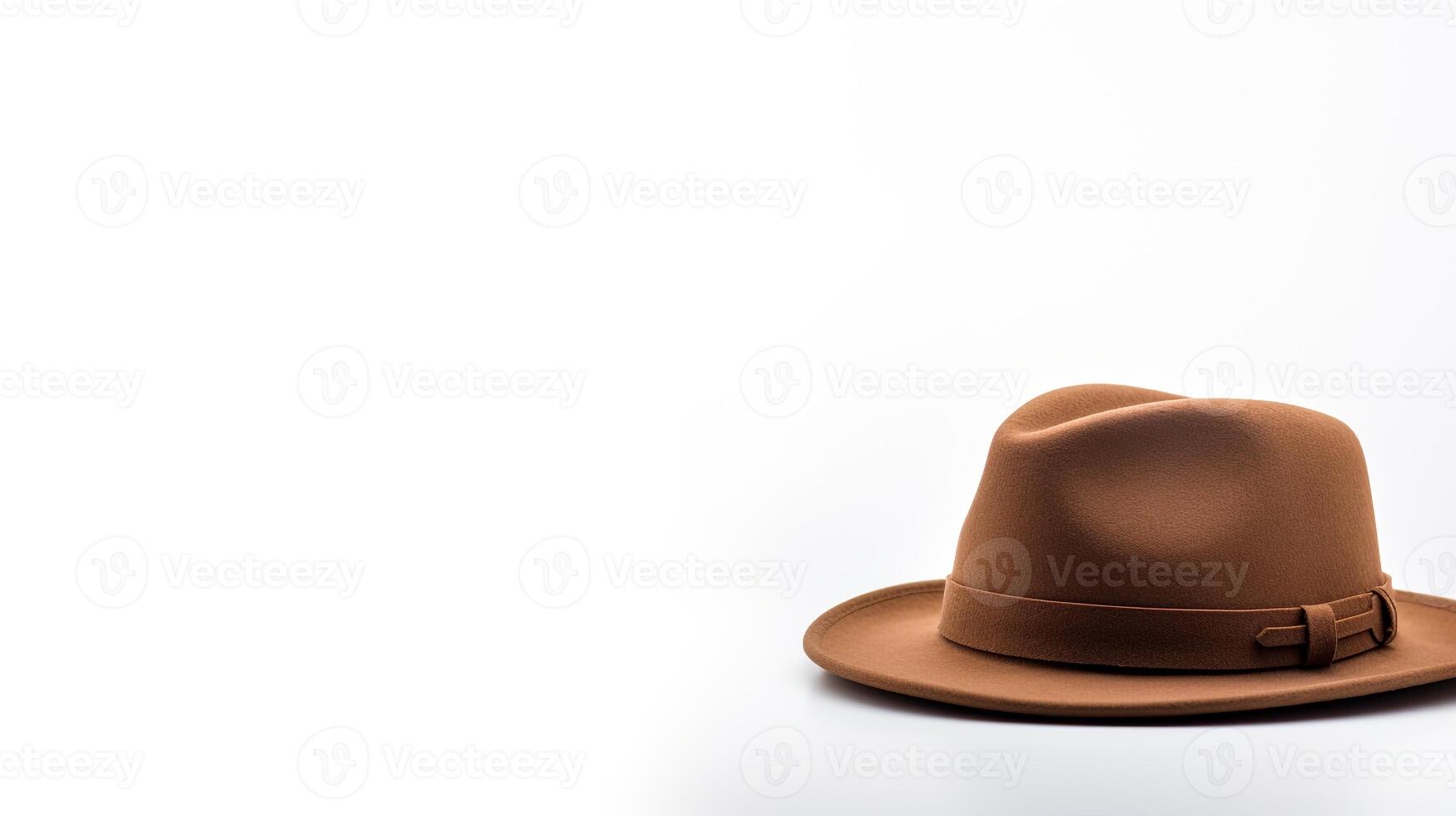 AI generated Photo of Brown Fedora Hat isolated on white background. AI Generated
