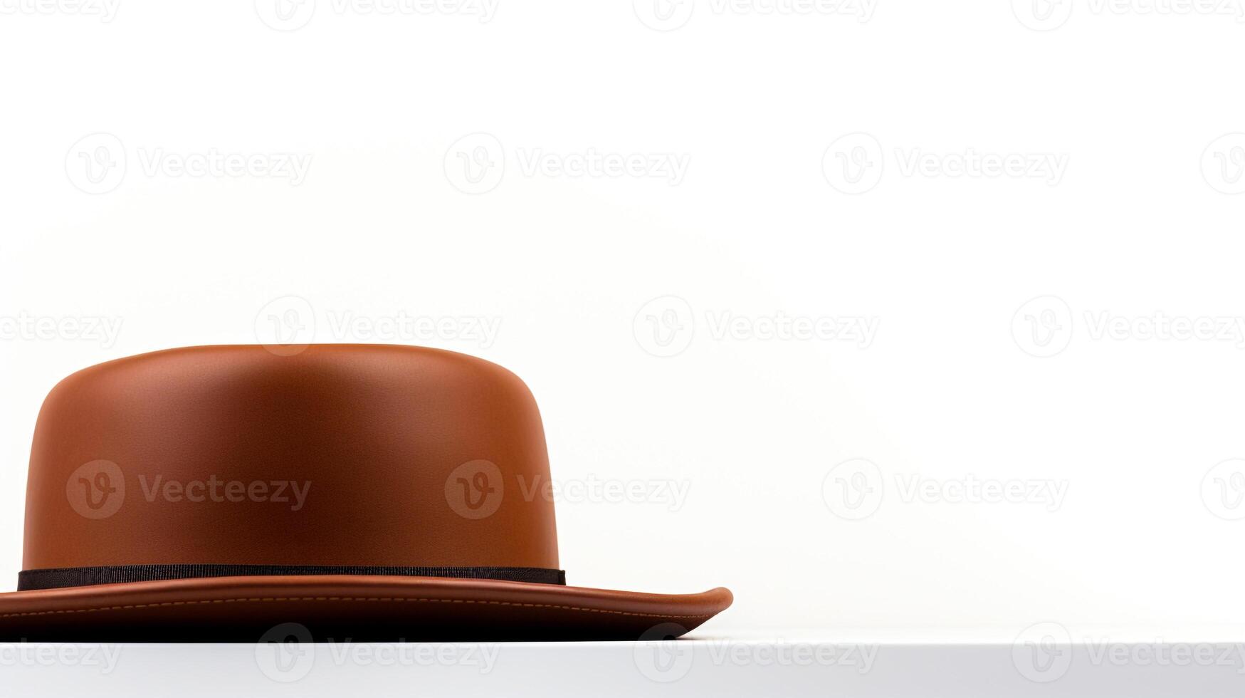 AI generated Photo of Brown Bowler Hat isolated on white background. AI Generated