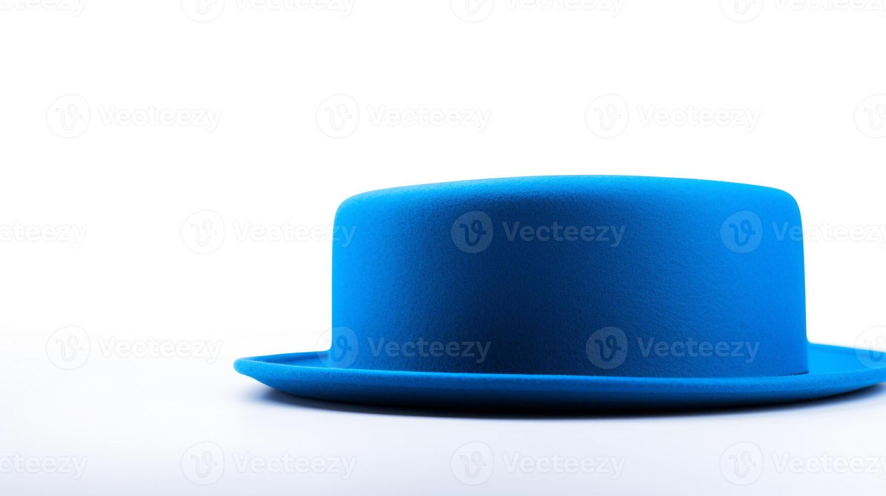 AI generated Photo of Blue Pork Pie Hat isolated on white background. AI Generated