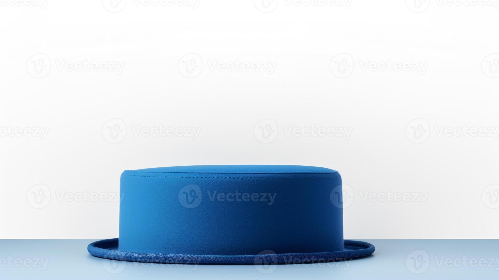 AI generated Photo of Blue Pork Pie Hat isolated on white background. AI Generated