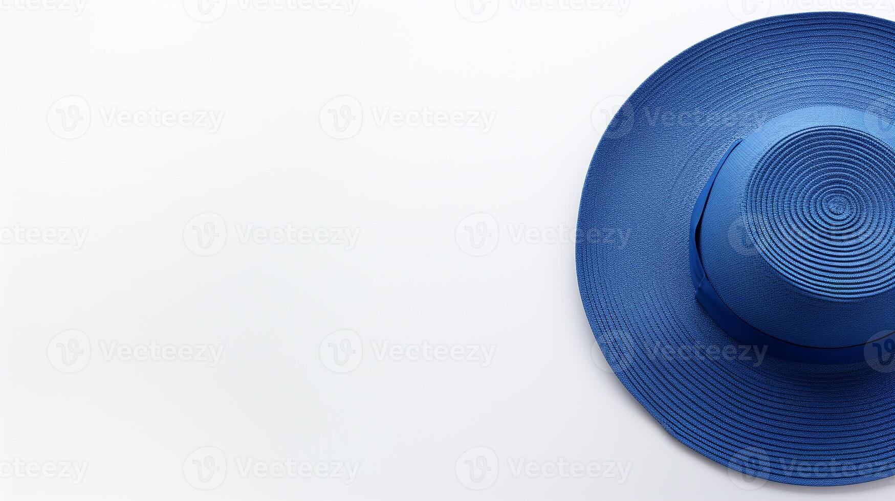 ai generado foto de azul Paja sombrero aislado en blanco antecedentes. ai generado