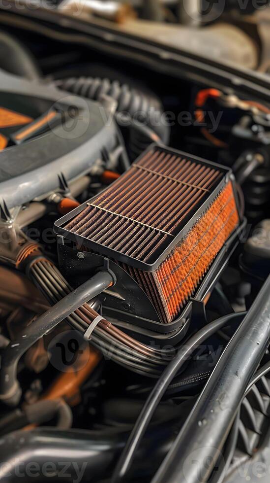 AI generated Air filter replacement engine breath photo