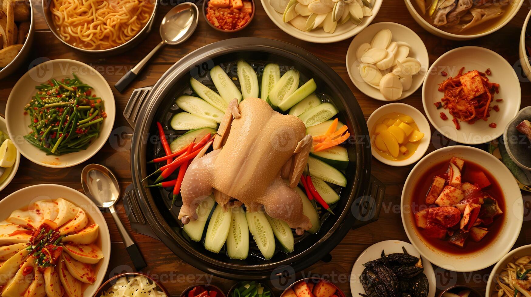 AI generated Samgyetang ginseng chicken soup photo