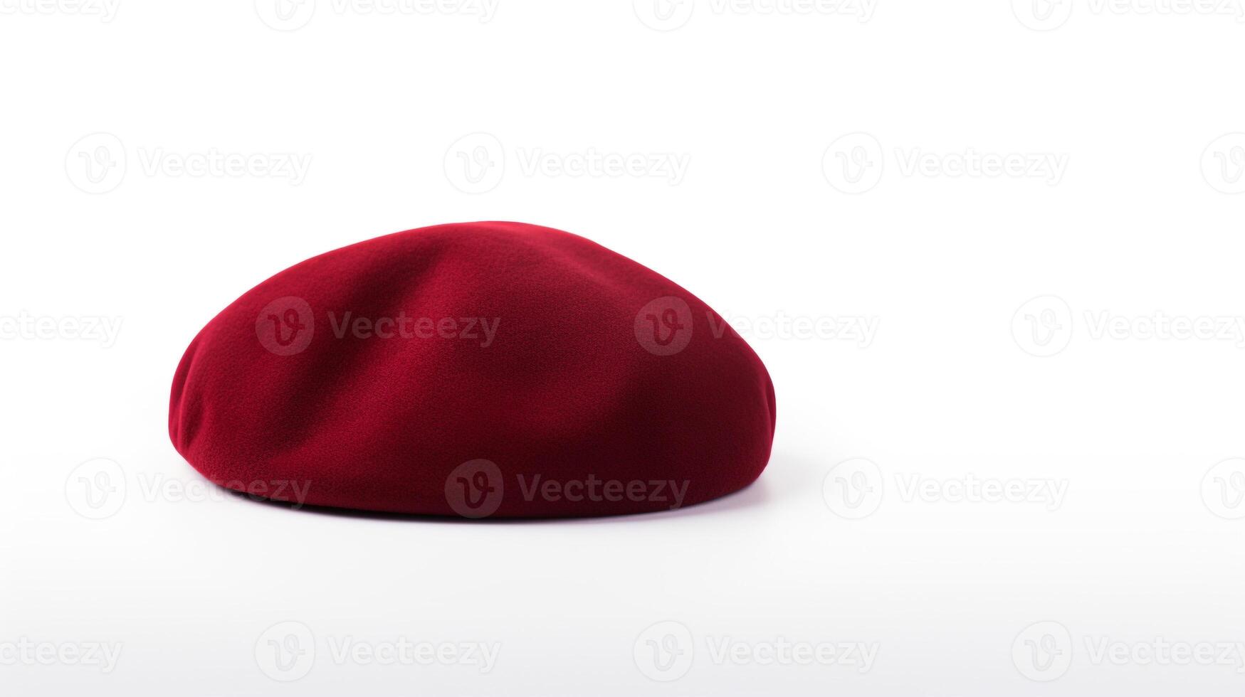 AI generated Photo of Burgundy Beret Hat isolated on white background. AI Generated