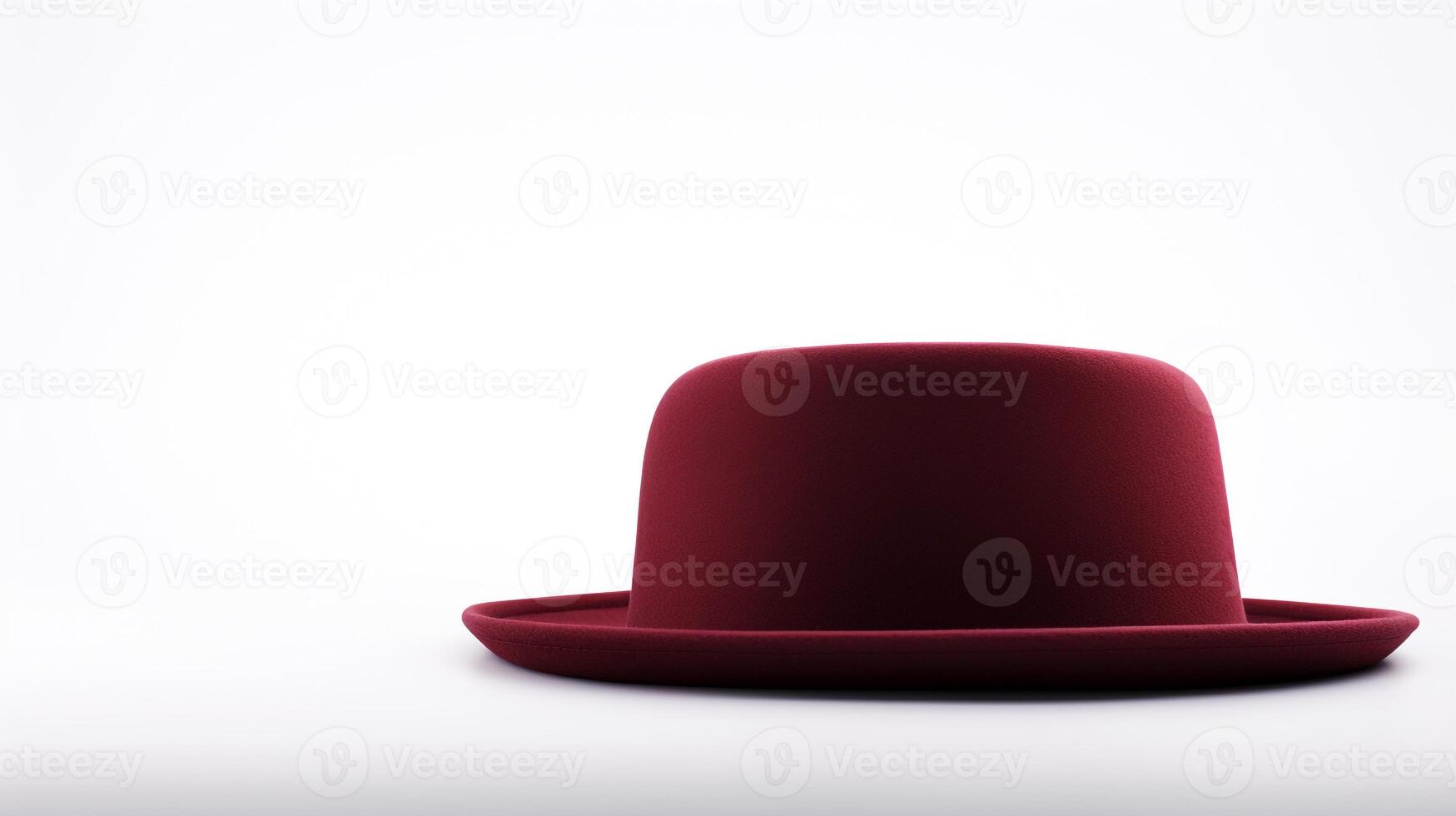 AI generated Photo of Burgundy Boater Hat isolated on white background. AI Generated