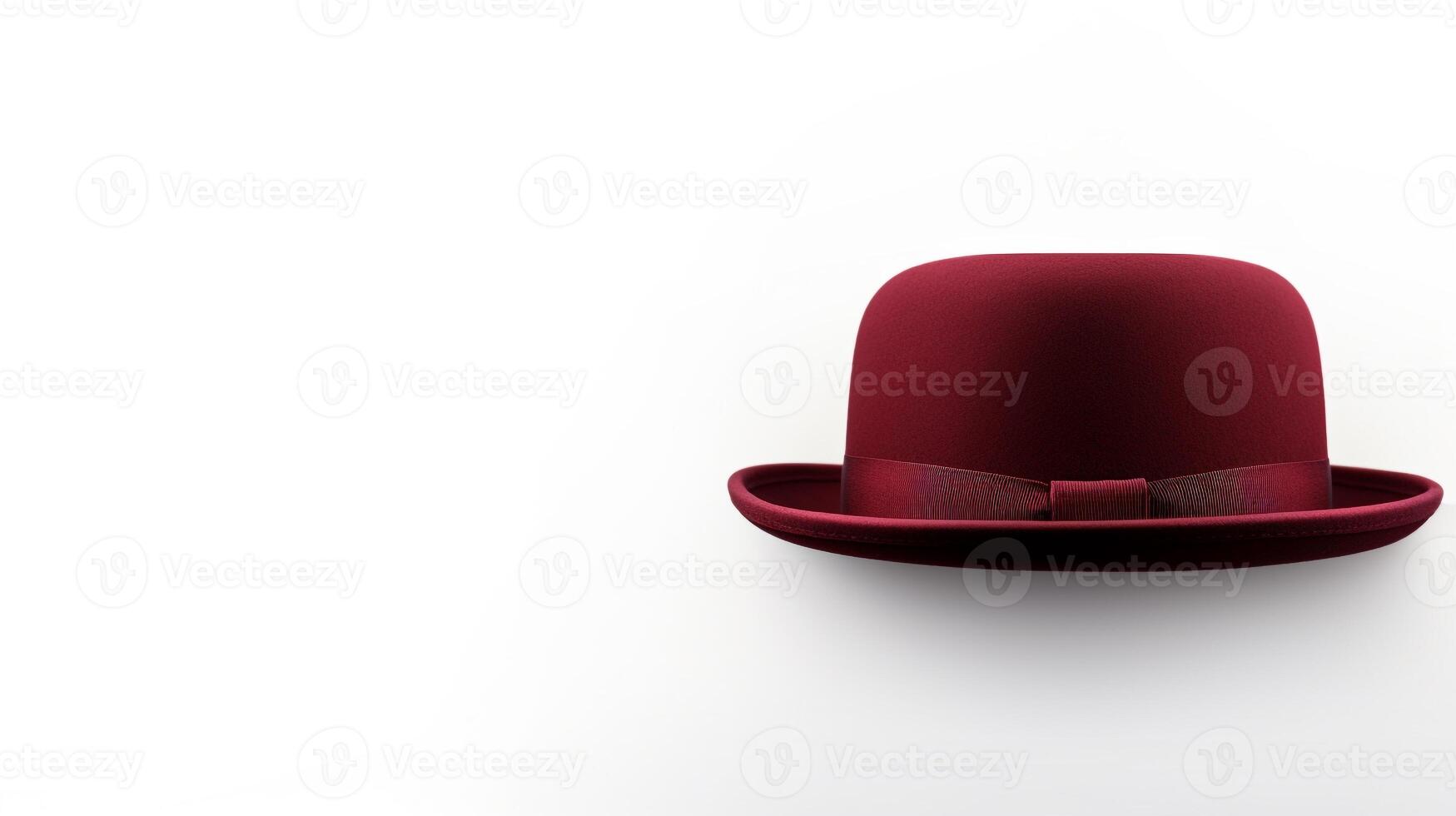 AI generated Photo of Burgundy Bowler Hat isolated on white background. AI Generated