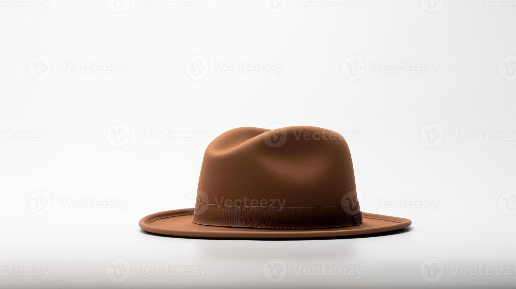 AI generated Photo of Brown Trilby Hat isolated on white background. AI Generated