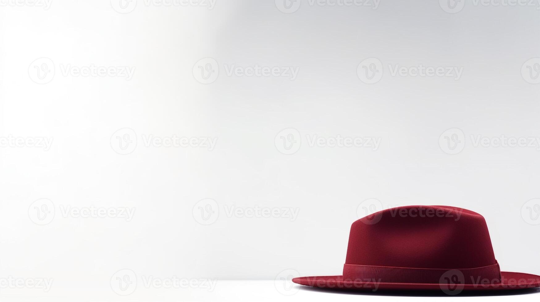 AI generated Photo of Burgundy Fedora Hat isolated on white background. AI Generated