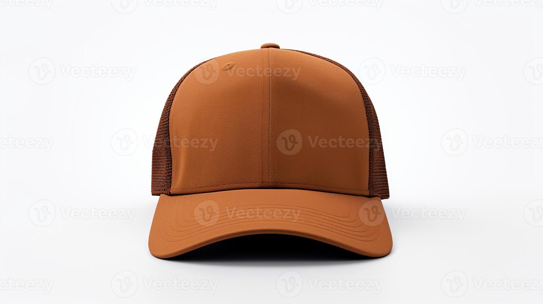 AI generated Photo of Brown Trucker Cap isolated on white background. AI Generated