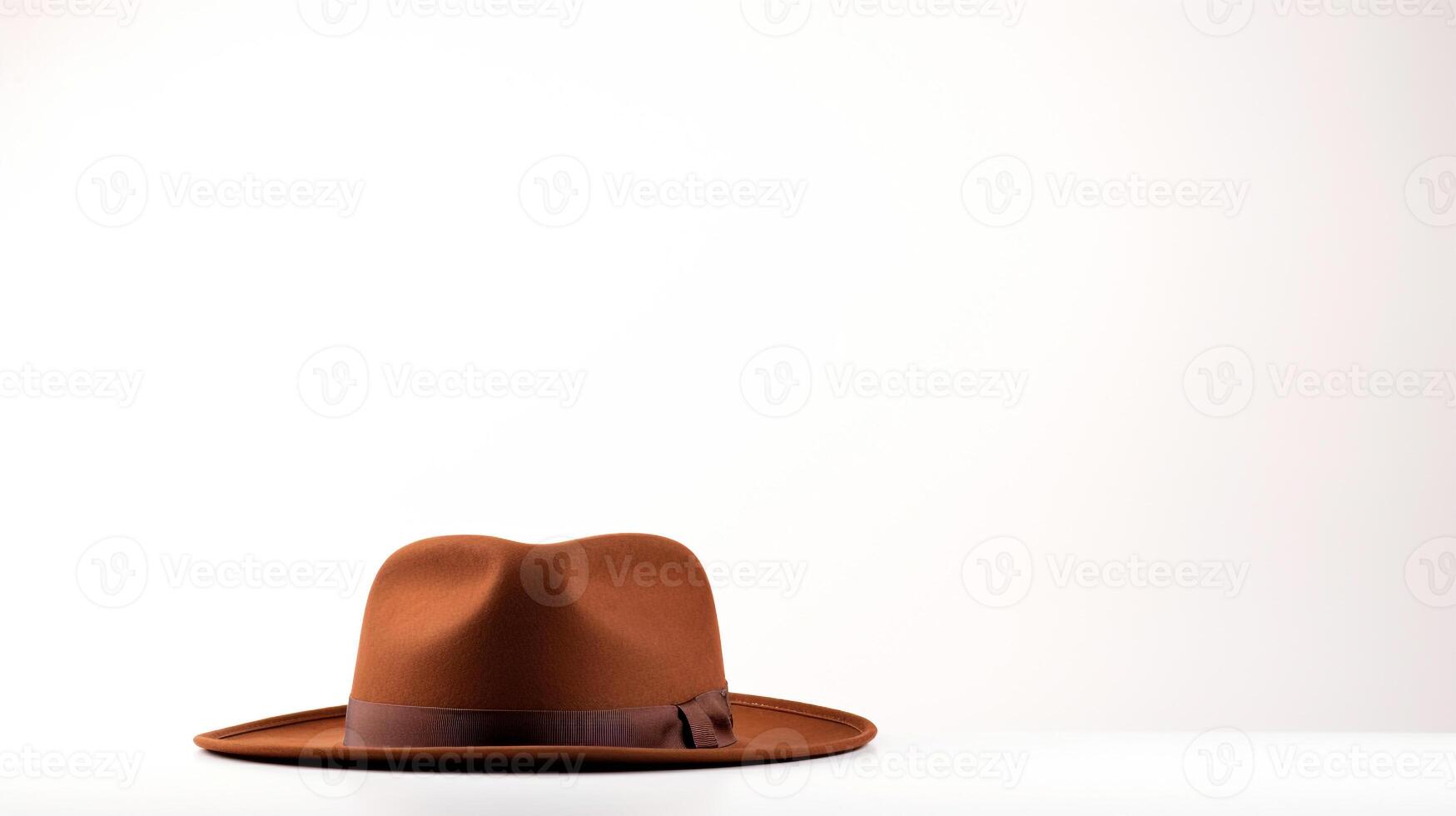 AI generated Photo of Brown Trilby Hat isolated on white background. AI Generated