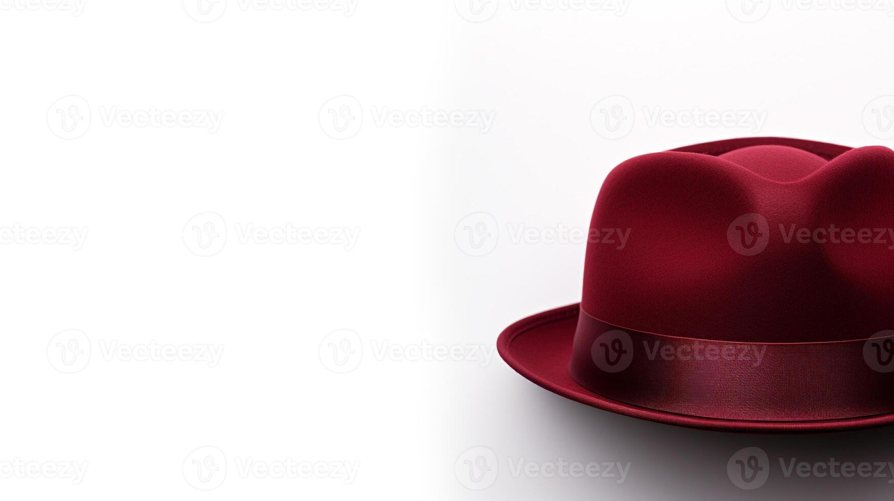 AI generated Photo of Burgundy Trilby Hat isolated on white background. AI Generated